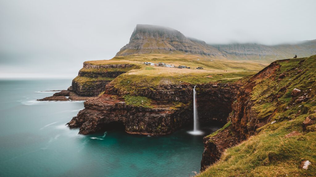 Múlafossur Falls in the Faroe Islands