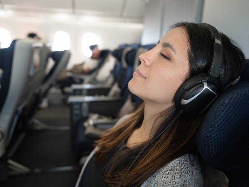 Sleeping on an airplane