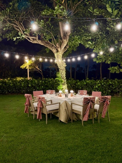Dinner in the garden at Tortuga Bay