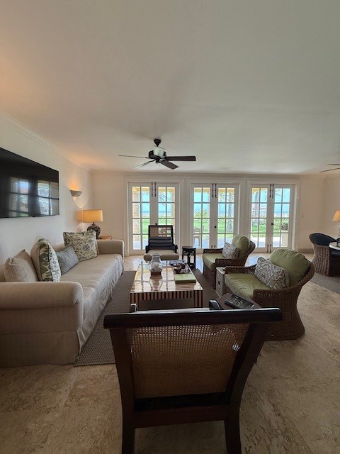 Living room in a 2-bedroom villa at Tortuga Bay in Punta Cana